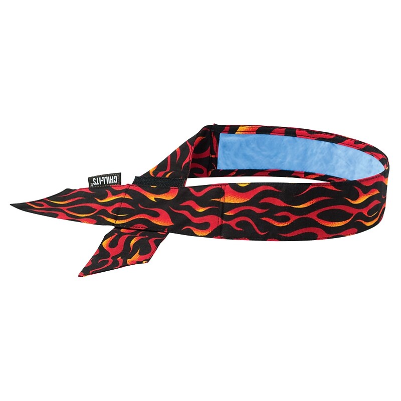 Ergodyne Chill-Its 6705 Evaporative Cooling Bandana, Flames, One Size, 6/Carton (12578) image 1