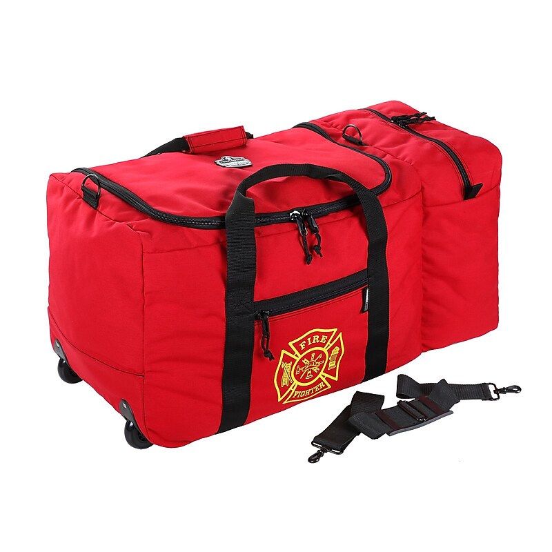 Ergodyne Arsenal 16" Nylon Fire & Rescue Gear Bag with Wheels, Red (13205) image 1