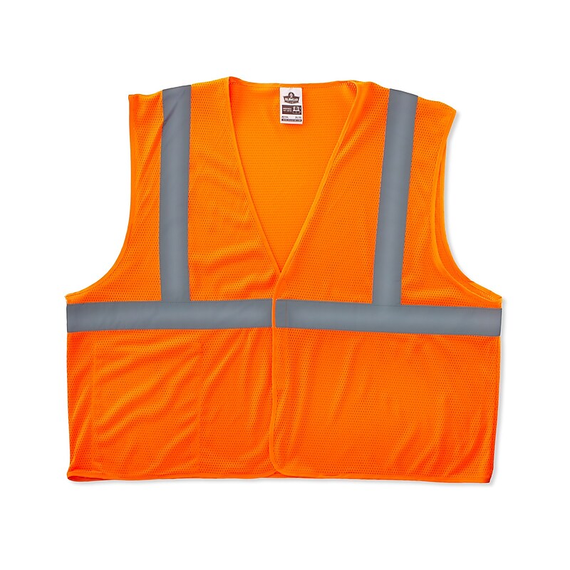 Ergodyne GloWear 8210HL High Visibility Sleeveless Safety Vest, ANSI Class R2, Orange, 4XL/5XL (21019) image 1