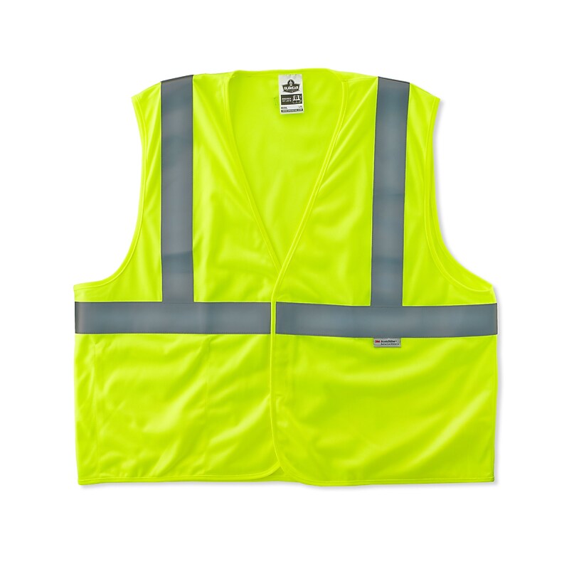 Ergodyne GloWear 8255HL Class 2 Treated Poly Vest, 2XL/3XL, Lime (21477) image 1