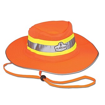 Ergodyne GloWear 8935 Class Headwear Hi-Visibility Ranger Hat, Orange, Small/Medium