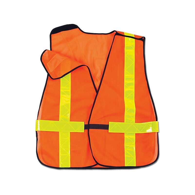 Ergodyne GloWear 8080BAX High Visibility Sleeveless Safety Vest, Orange, One Size (26030) image 1