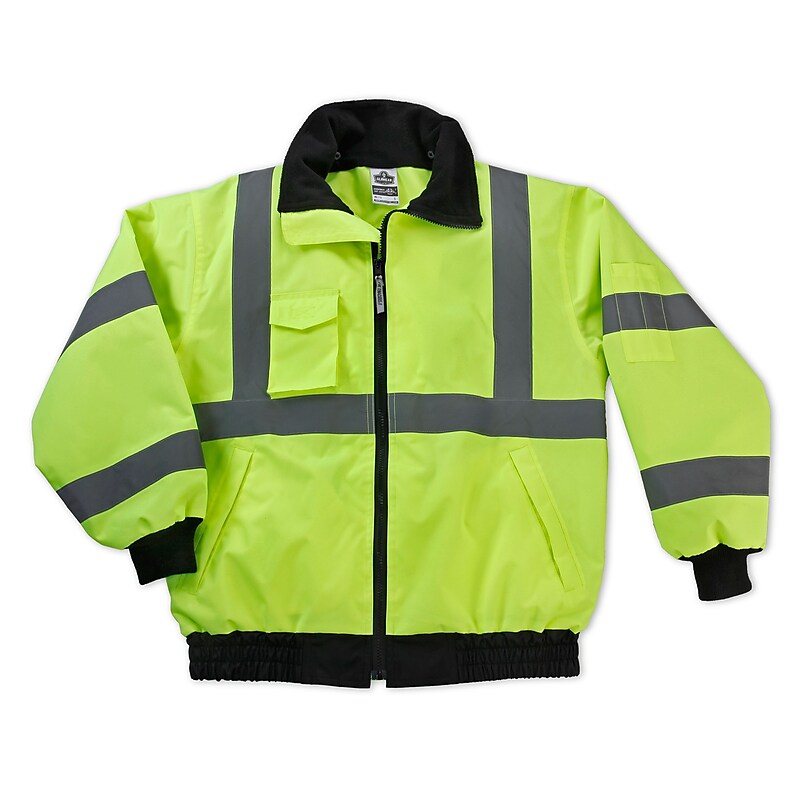 Ergodyne GloWear 8379 High Visibility Long Sleeve Jacket, ANSI Class R3, Lime, 4XL (24478) image 1