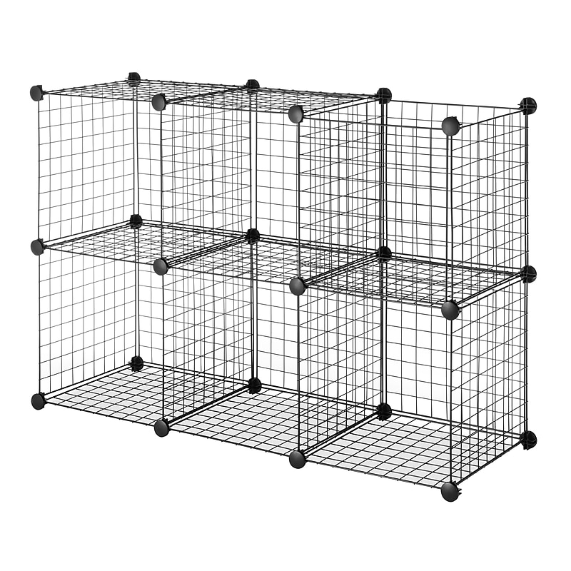 Whitmor Collapsible Wire Storage Cubes, Black, Set of 6 (6070968BLK) image 1