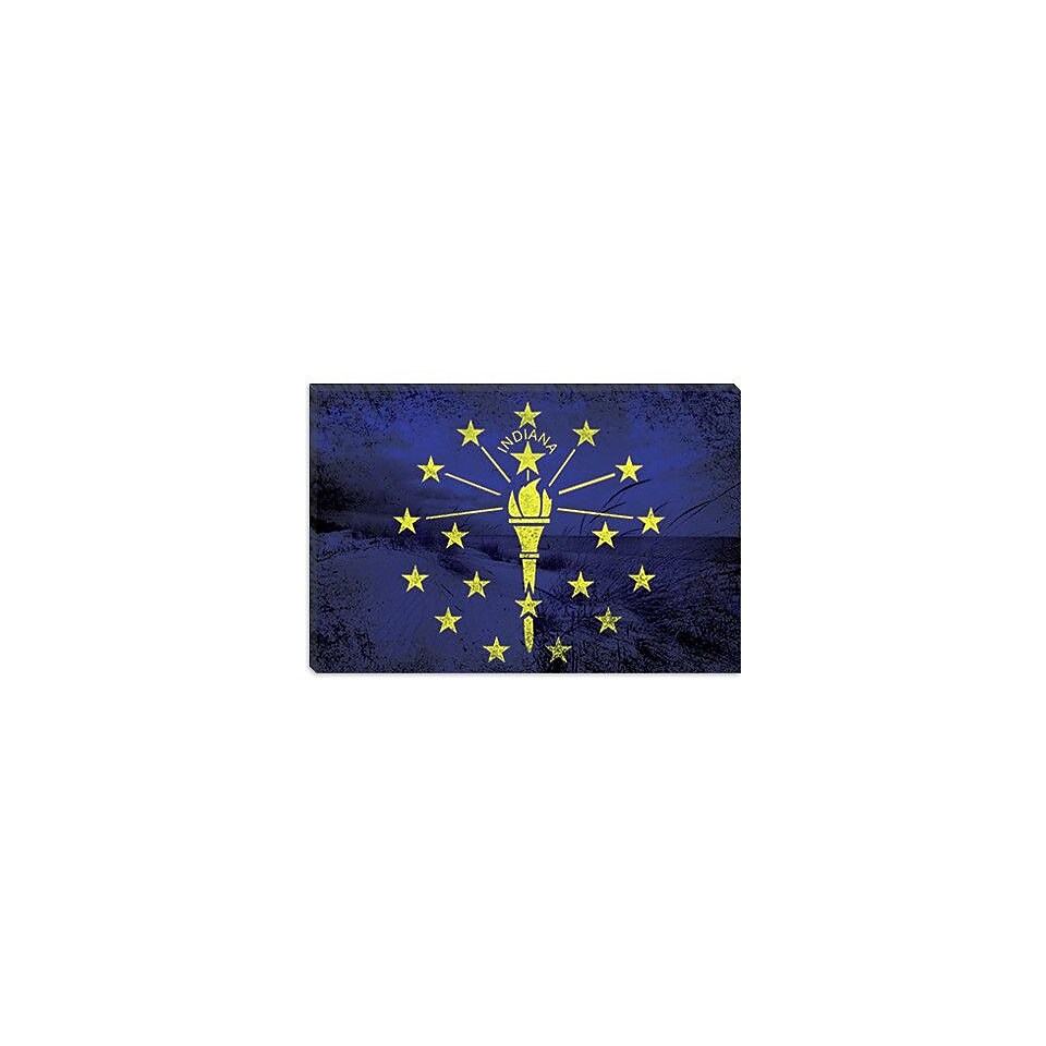 iCanvas Indiana Flag, Indiana Dunes State Park Graphic Art on Canvas; 26 H x 40 W x 1.5 D