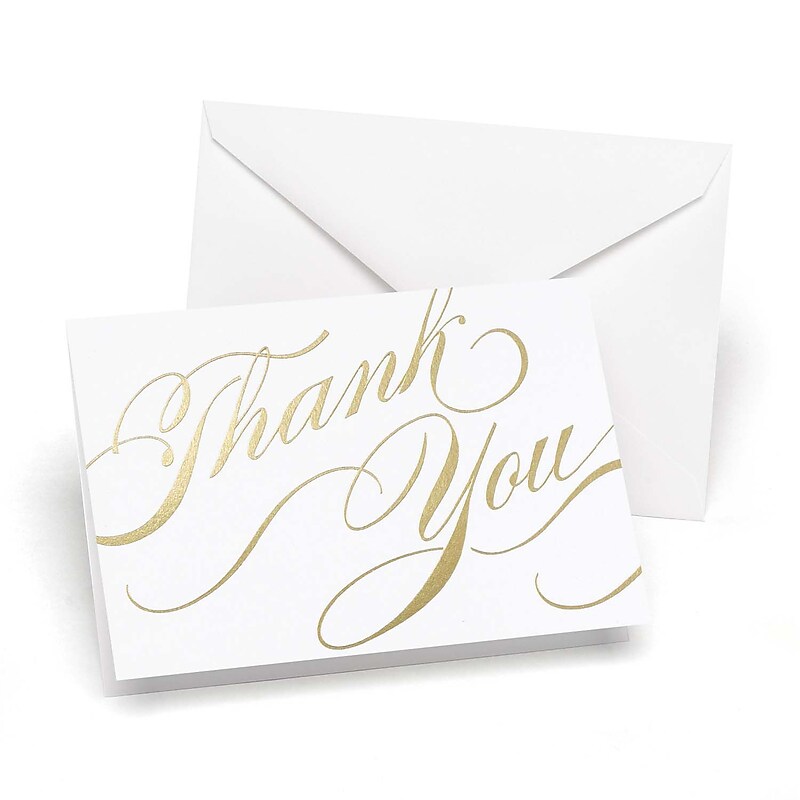 HBH™ Unending Gratitude Thank You Wedding Note Card, Gold, 50/Pack image 1