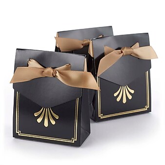 HBH™ Art Deco 3 3/4" x 1 3/8" Tent Favor Boxes, Gold, 25/Pack