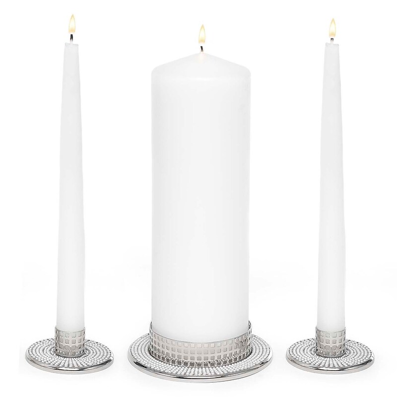 HBH™ Vintage Pearl Candle Stand, White, 3/Pack image 1