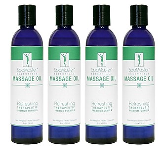 Master Massage® 8 oz. Massage Oil, Refreshing, 4/Pack