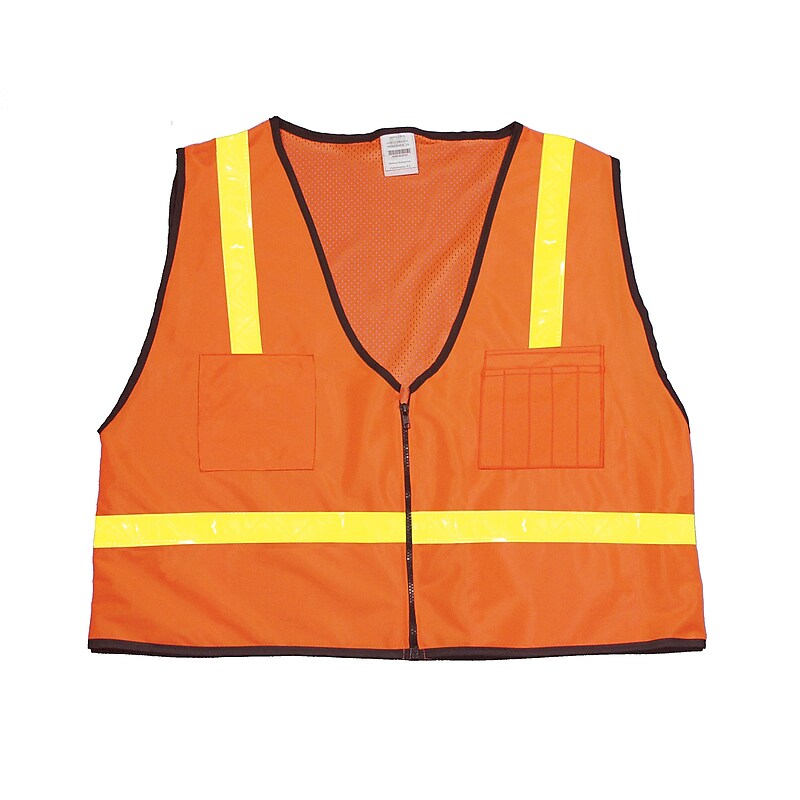 Mutual Industries MiViz High Visibility Sleeveless Safety Vest, Orange, 4XL (16302-138-7) image 1