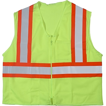 Mutual Industries MiViz ANSI Class 2 High Visibility Mesh Safety Vest, Lime, Large/XL