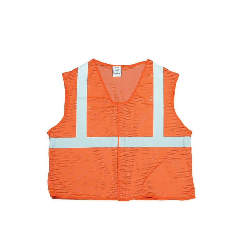 Mutual Industries MiViz High Visibility Sleeveless Safety Vest, ANSI Class R2, Orange, Large (16373-3 LG) image 1