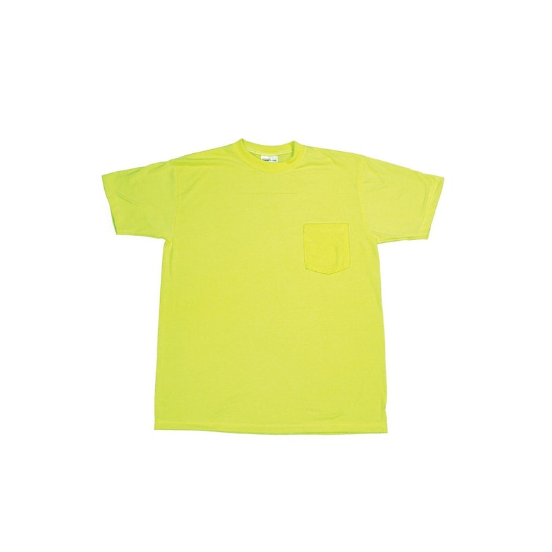 Mutual Industries High Visibility Short Sleeve T-Shirt, Lime, Large (16355-1-3) image 1
