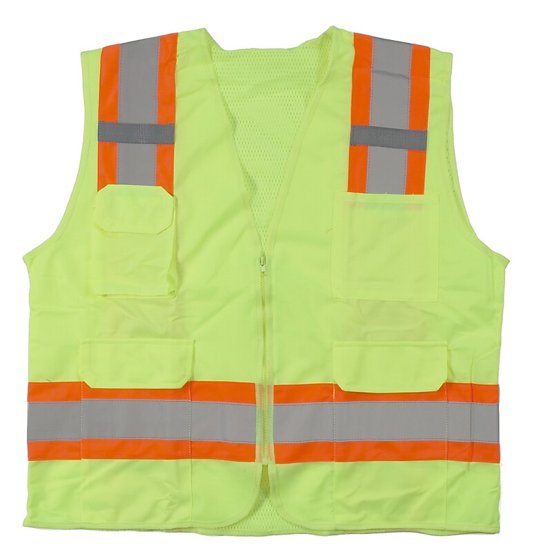 Mutual Industries High Visibility Sleeveless Safety Vest, ANSI Class R2, Lime, 4XL (16369-0-7) image 1