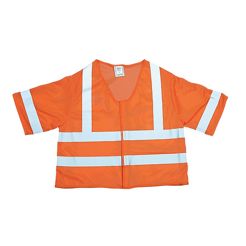 Mutual Industries MiViz High Visibility Sleeveless Safety Vest, ANSI Class R3, Orange, 2XL (16362-5) image 1
