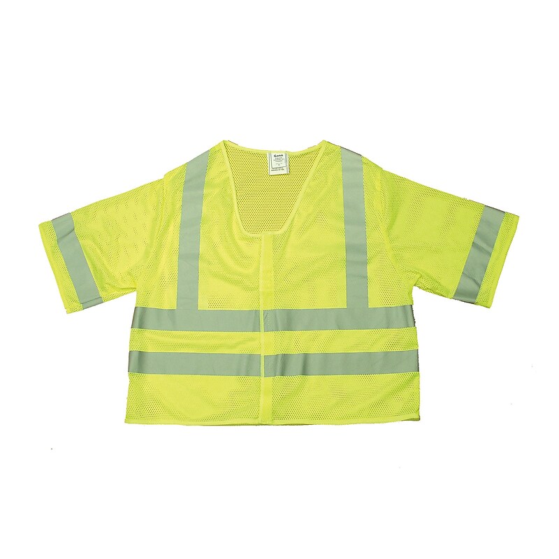 Mutual Industries MiViz High Visibility Sleeveless Safety Vest, ANSI Class R3, Lime, 2XL (16364-5) image 1