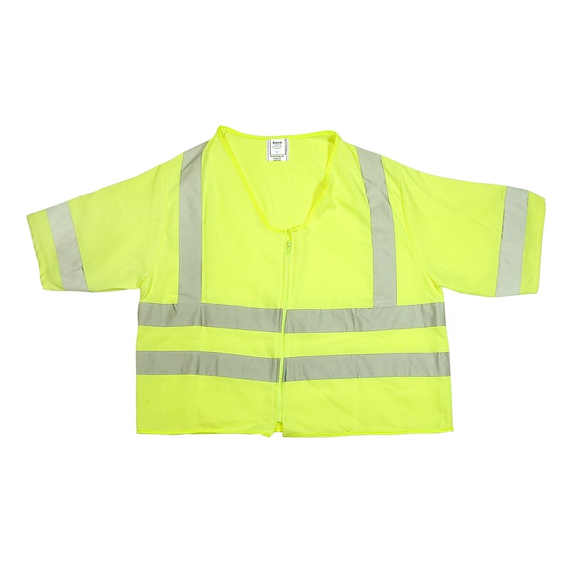 Mutual Industries High Visibility Short Sleeve Safety Vest, ANSI Class R3, Lime, X-Large (80061-0-104) image 1