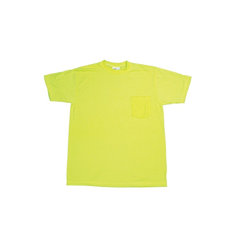 Mutual Industries High Visibility Short Sleeve T-Shirt, Lime, Large (96000-0-103) image 1