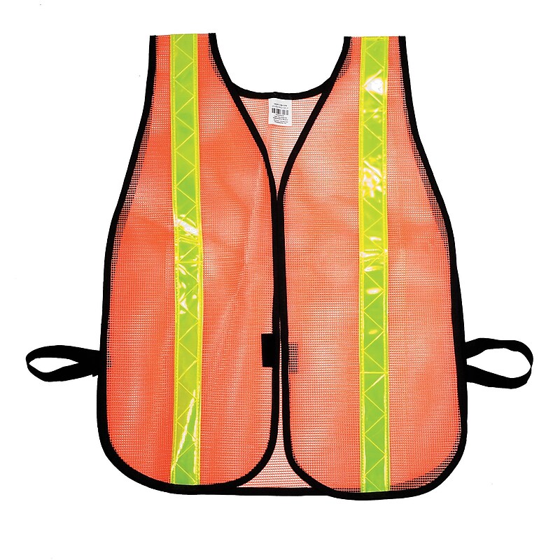 Mutual Industries MiViz High Visibility Sleeveless Safety Vest, Orange, One Size (16301-138-1375) image 1
