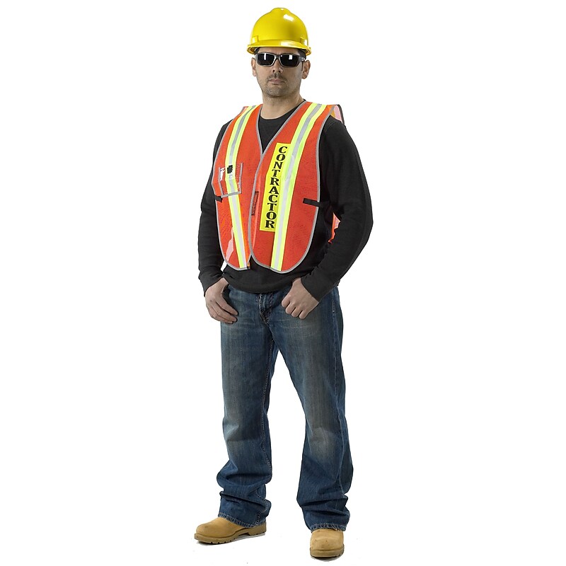 Mutual Industries MiViz High Visibility Sleeveless Safety Vest, Orange, One Size (16301-54-2000) image 1