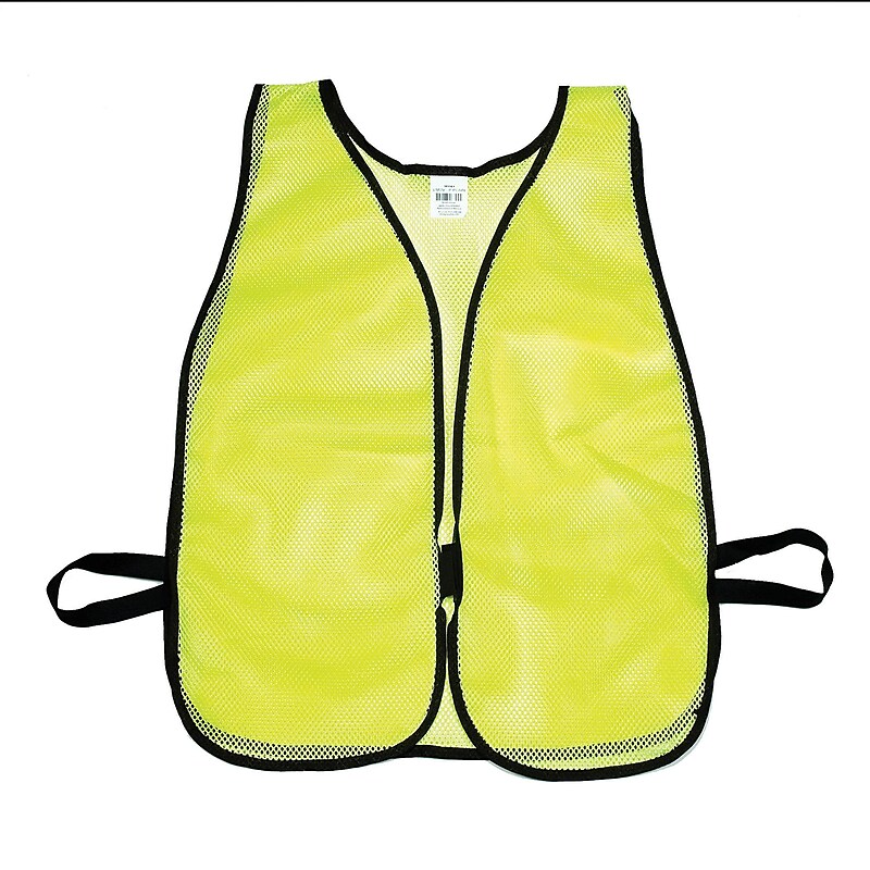 Mutual Industries MiViz High Visibility Sleeveless Safety Vest, Lime, One Size (16304-1) image 1
