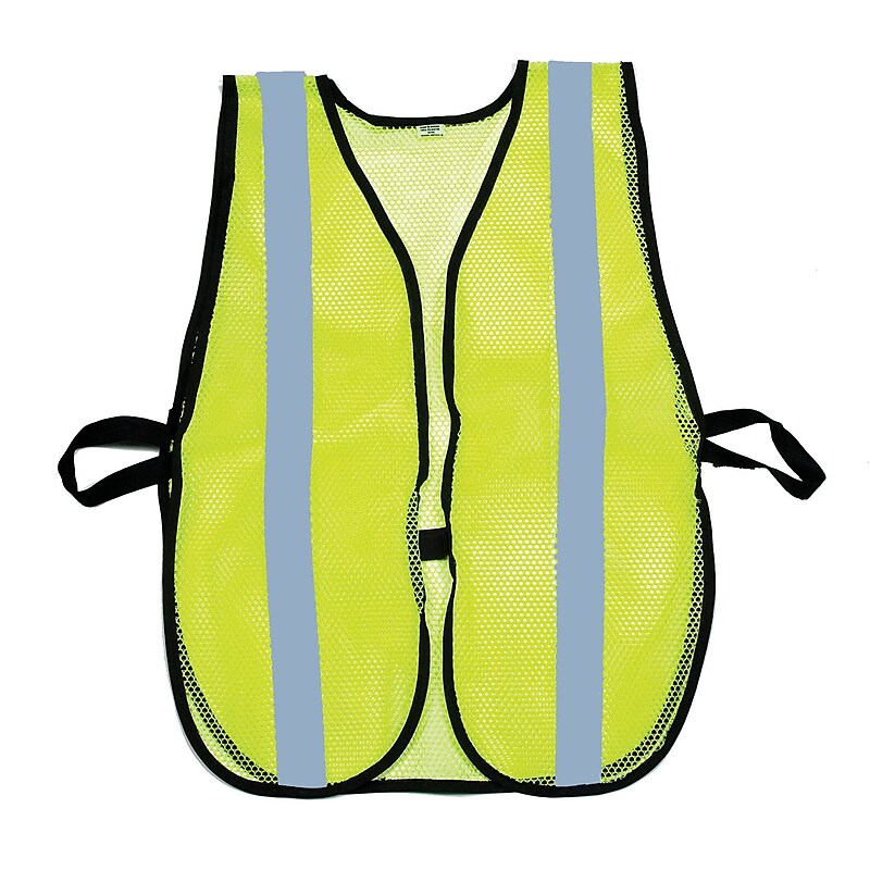 Mutual Industries MiViz High Visibility Sleeveless Safety Vest, Lime, One Size (16304-53-1000) image 1