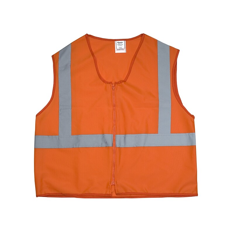 Mutual Industries High Visibility Sleeveless Safety Vest, ANSI Class R2, Orange, X-Large (84910-0-104) image 1