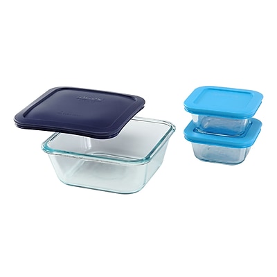Pyrex Storage Plus Square 3 Container Food Storage Set