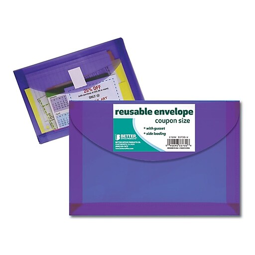 Better Office Products Reusable Envelope, Coupon Size (33730V) at Staples
