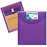 Better Office Plastic File Pocket, 4" Expansion, Letter Size, Assorted, 24/Pack (34030-V)