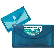 Better Office Plastic File Pocket, Check Size, Blue, 36/Pack (34630-V)