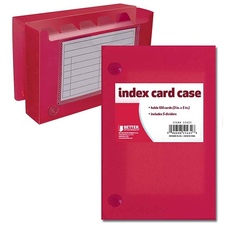 Better Office Products Frosted Index Card Case 3" x 5", 24/Pack image 1