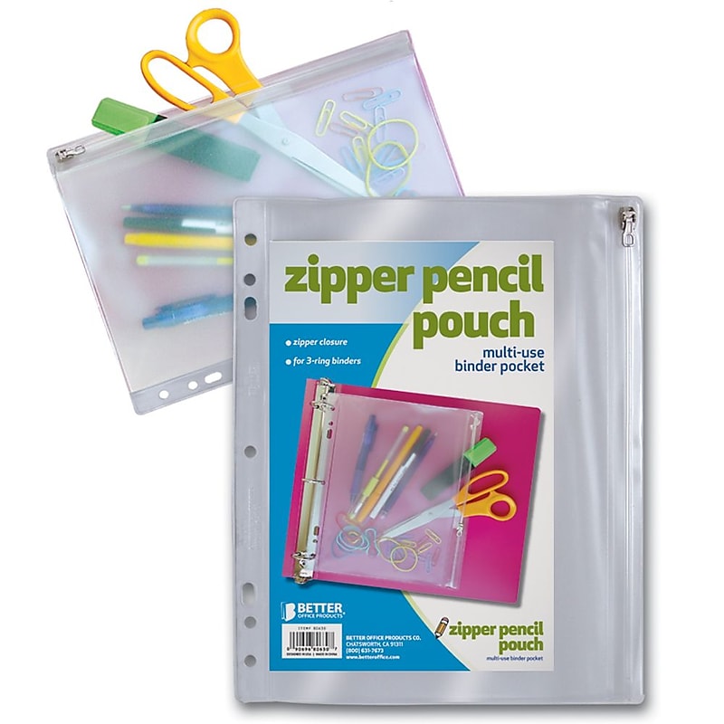 Better Office Products Zipper Multi Use Pouch 5.75";  36/Pack image 1