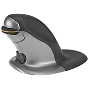 Posturite Penguin Ambidextrous Vertical 9820103 Wireless Laser Mouse, Black/Silver