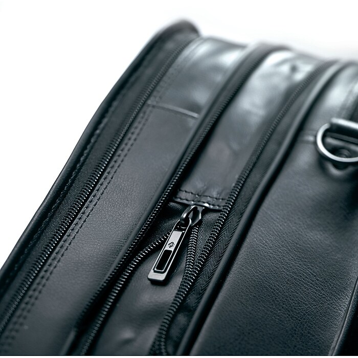 Samsonite Leather Expandable Laptop Briefcase, Black (43118-1041