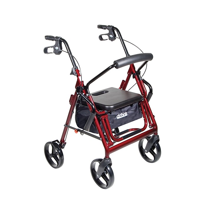 Drive Medical Duet Folding Rollator, Burgundy (795BU) | Staples