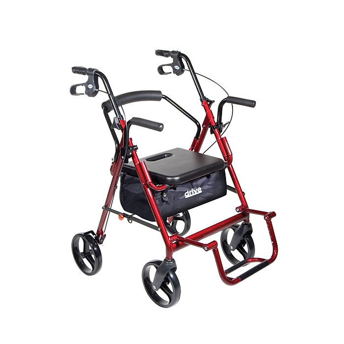 Drive Medical Duet Folding Rollator, Burgundy (795BU) | Staples