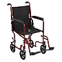 Drive Medical Transport Wheelchair, 19" Seat Width, Red (ATC19-RD) ~#|#~m001136814_sc7