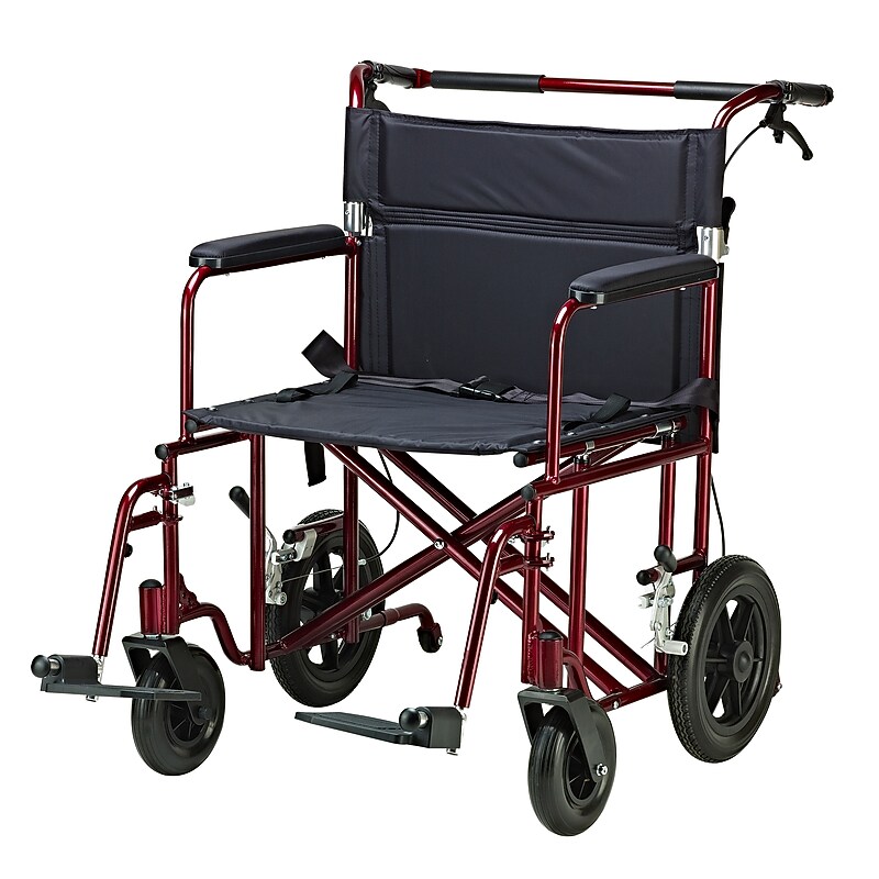 Drive Medical Bariatric Heavy‑Duty Transport Wheelchair, 22" Seat Width, Red (ATC22-R) image 1