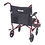 Drive Medical Fly Lite Ultra‑Lightweight Transport Wheelchair, 19" Seat Width, Burgundy Frame (DFL19-RD)~#|#~m001136962_sc7