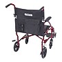 Drive Medical Fly Lite Ultra‑Lightweight Transport Wheelchair, 19" Seat Width, Burgundy Frame (DFL19-RD)~#|#~m001136963_sc7