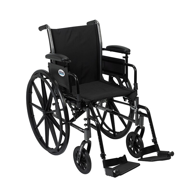 Drive Medical Cruiser III Manual Wheelchair, 20" Seat Width, Desk Arms, Black (K320ADDA-SF) image 1