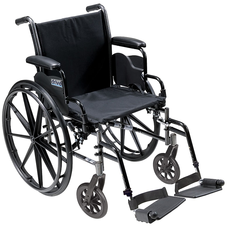 Drive Medical Cruiser III Manual Wheelchair, 18" Seat Width, Desk Arms, Black (K318DDA-SF) image 1