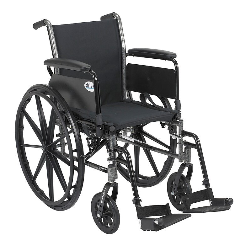 Drive Medical Cruiser III Manual Wheelchair, 20" Seat Width, Full Arms (K320DFA-SF) (True Color not present) image 1