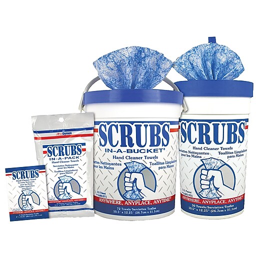Dymon® Scrubs® Hand Cleaner Towel, 72/Pack, 6 Packs/Ct Staples