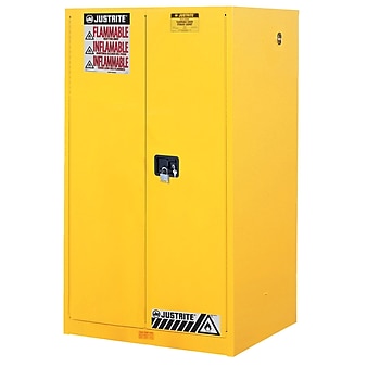 Justrite® Sure-Grip® Ex Flammable Safety Cabinet With 2 Self Close Doors, Yellow