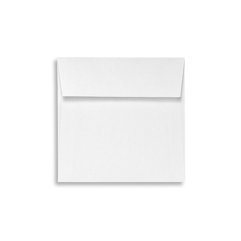 80 lb 6 1/4" x 6 1/4" Peel & Press Square Linen Envelopes, White, 50/Pack image 1