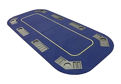 JP Commerce Texas Hold'em Folding Table Top with Cup Holders; Blue