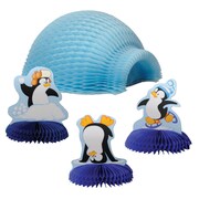 Beistle 4 inch & 9 inch Tabletop Igloo With Penguins, 12/Pack by