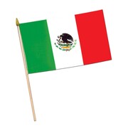 Beistle Rayon Mexican Flag, 11 inch x 18 inch , Red/White/Green, 6/Pack